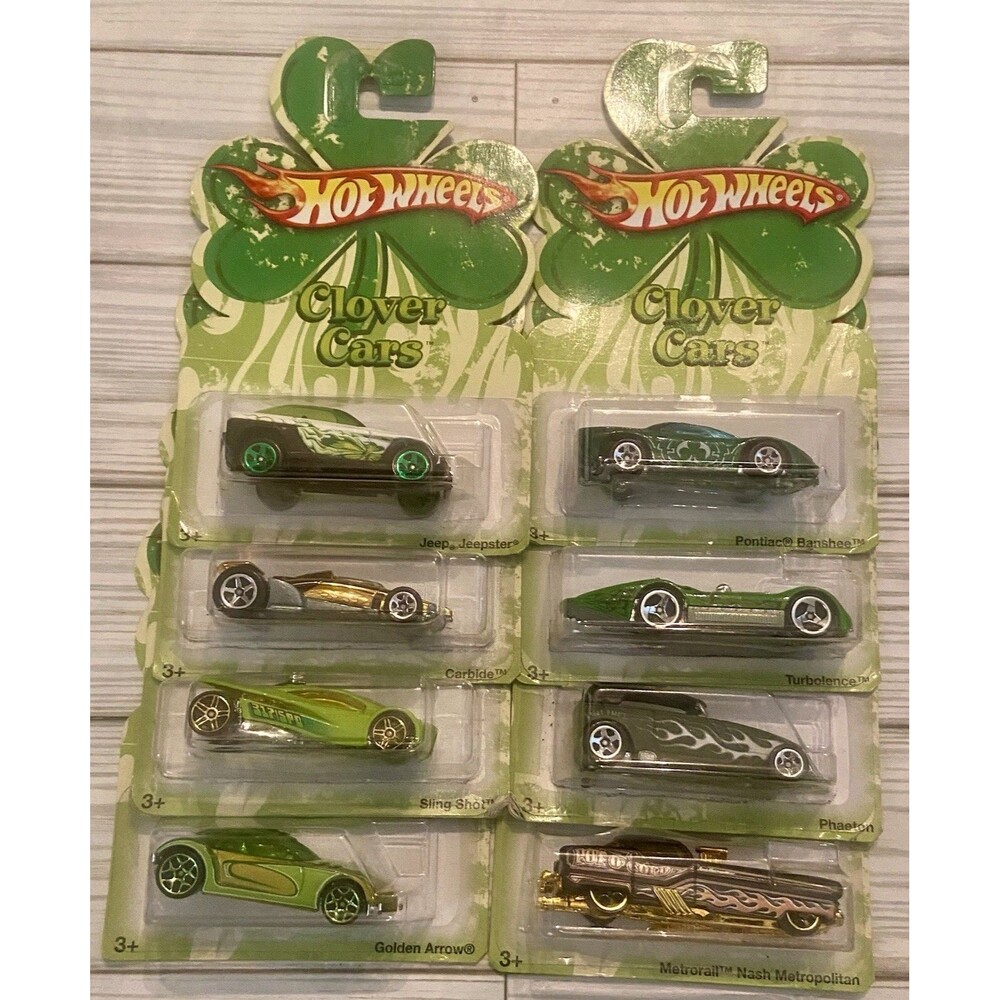 2007 Hot Wheels Clover Cars Complete 8 Car Set
